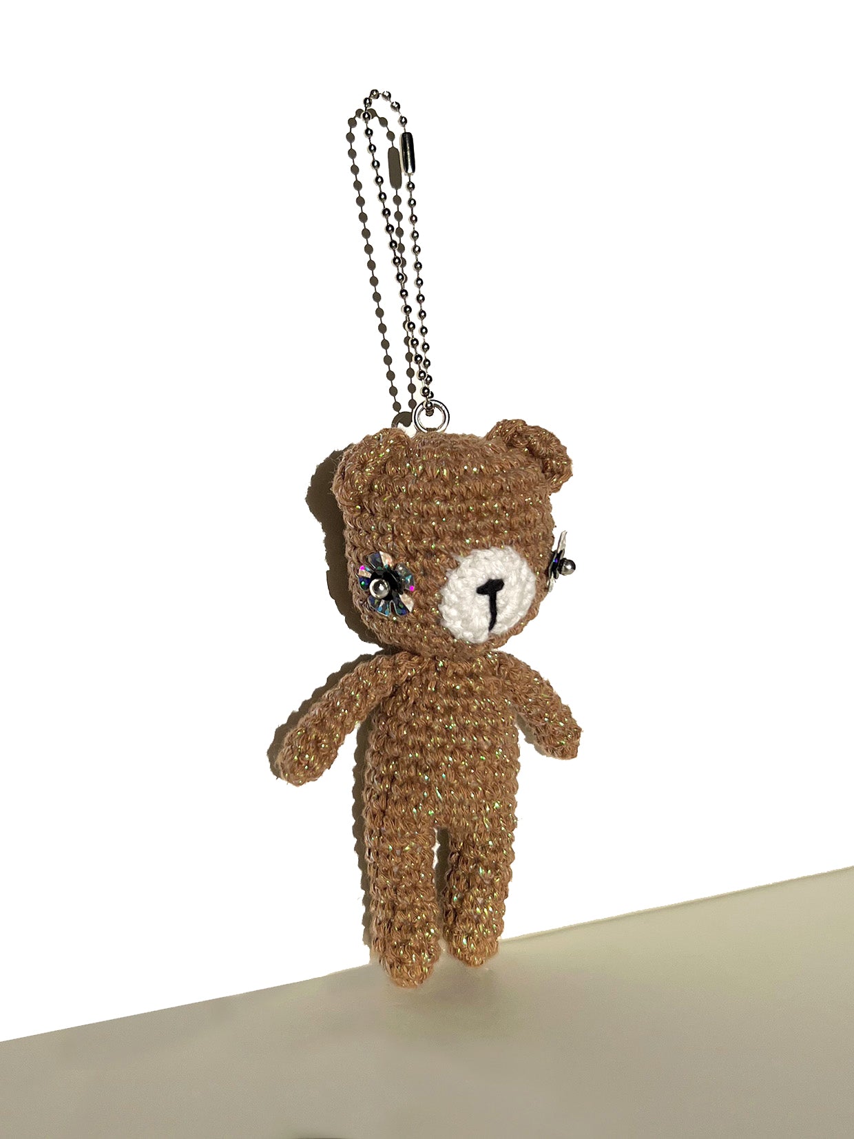 DISCO TEDDY BAG CHARM - MOCHA