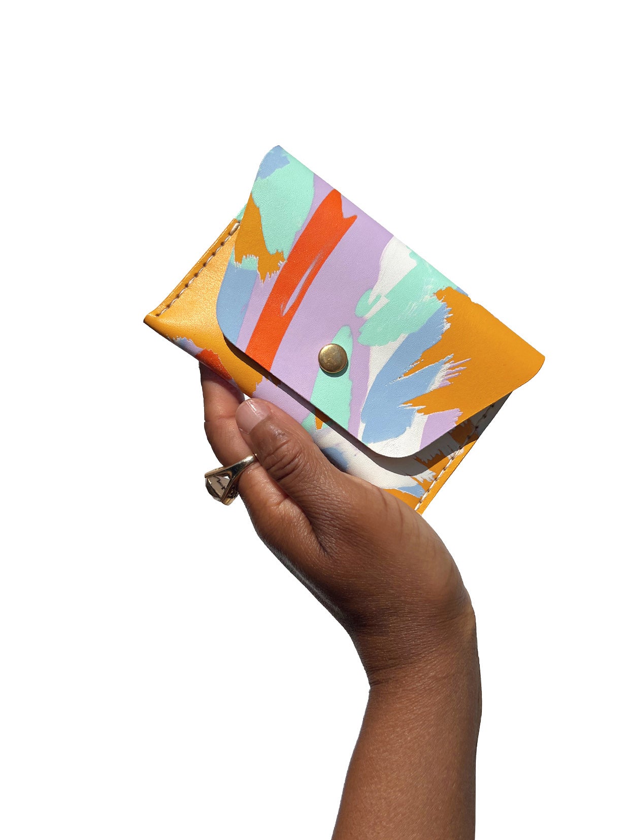 ALVA CARDHOLDER - AMBER (Snap Fastener)