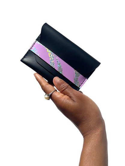 NEW WAVE CARDHOLDER - BLACK DISCO LAVENDER
